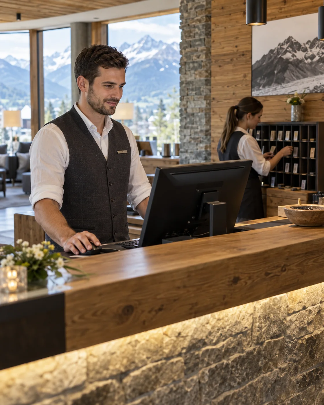 Beratung zu digitalen Arbeitsabläufen mit Blick auf Innsbruck und die Nordkette
